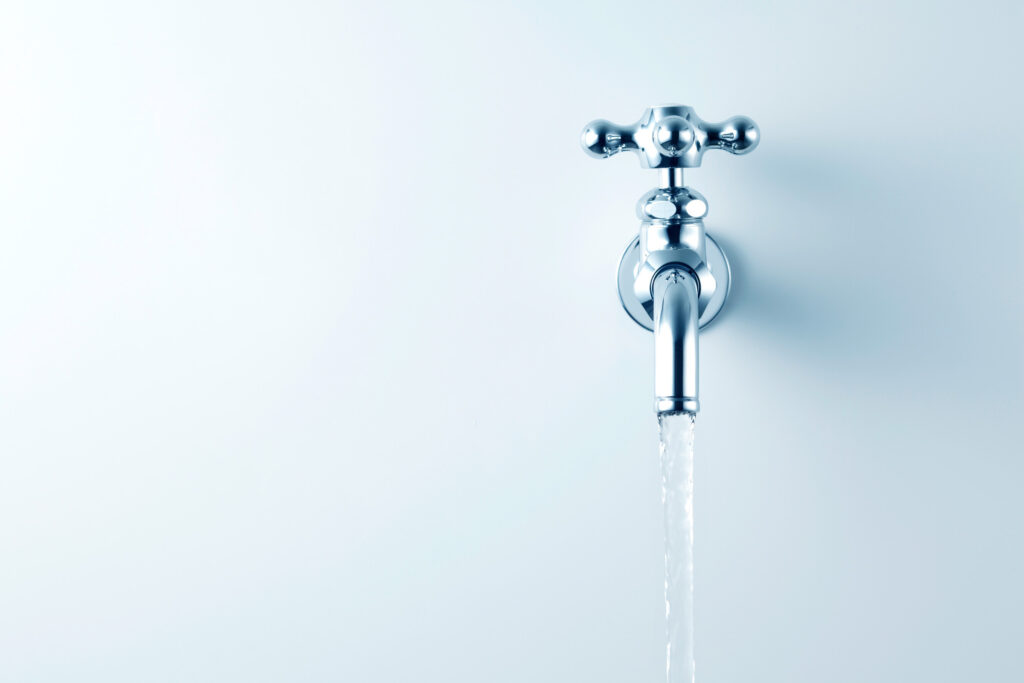 蛇口から水が出ている様子